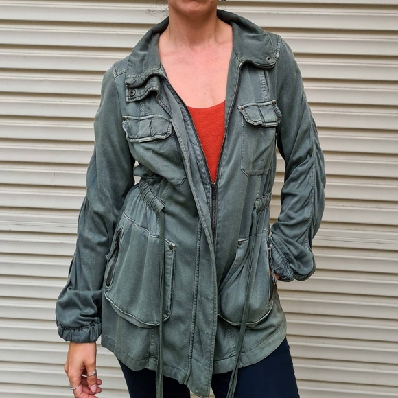 Portman's military style zip up jacket, army green - Picture 4 of 9